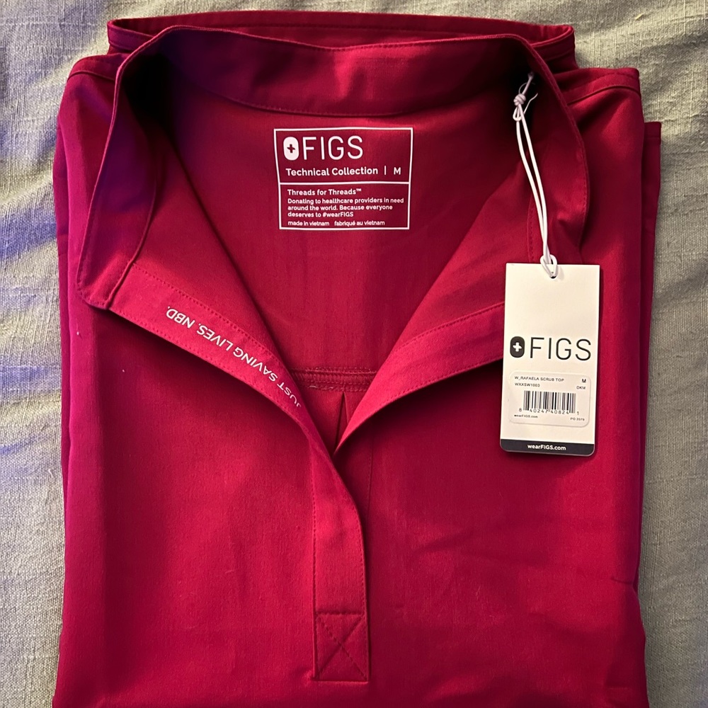 FIGS Dark Magenta Rafaela Top M